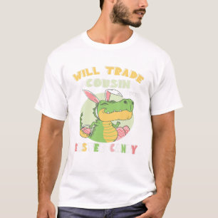 Camiseta Trocará Prima Para Páscoa Dinossauro T Rex
