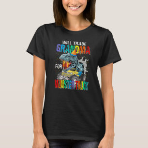 Camiseta Trocarei Vovó Por Dinossauro De Caminhão Monstro