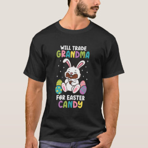 Camiseta Trocarei Vovó por Doces de Páscoa Crianças Família