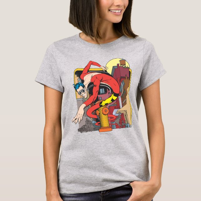 Camiseta Trocas de forma de homem plástico na cidade (Frente)