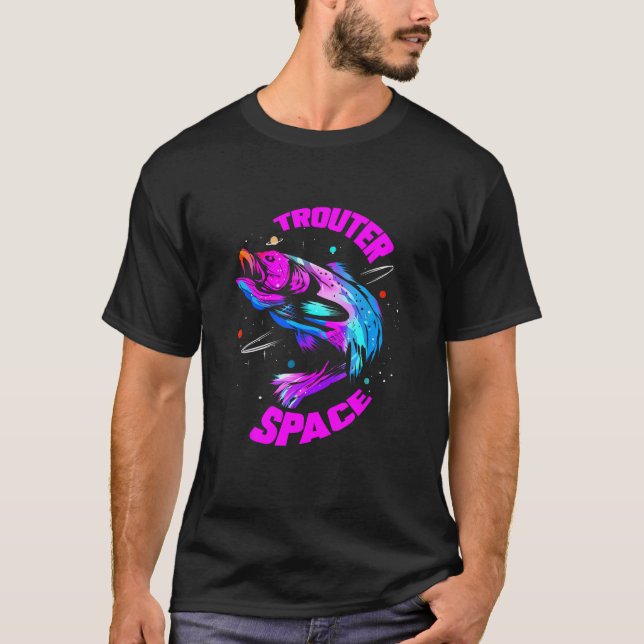 Camiseta Troco de espaço I Pescar Presente para Fisher e (Frente)