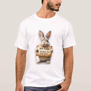 Camiseta Troco Irmão por Chocolate - Piada de Páscoa B