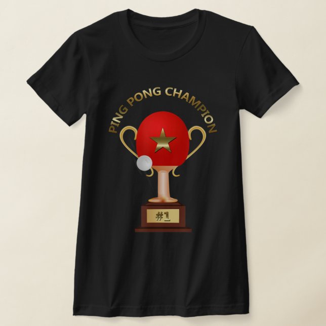 Camiseta Troféu de campeão de pinos de Tênis mesa (Postura )