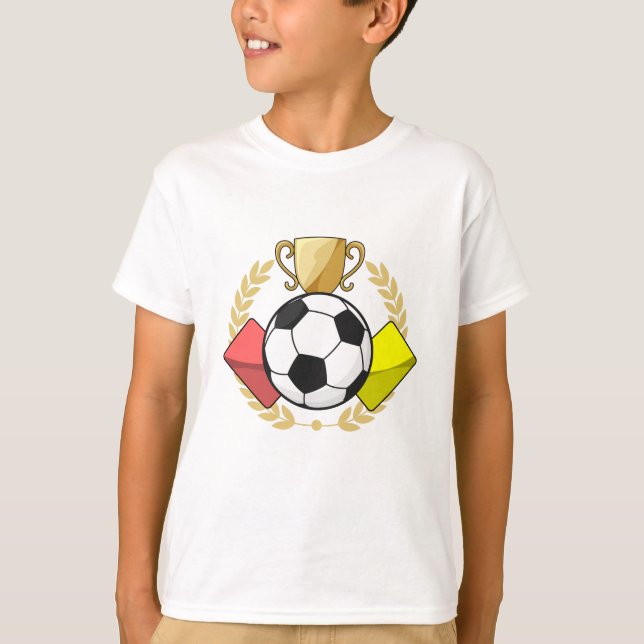 Camiseta Troféu de cartão vermelho e amarelo de futebol (Frente)