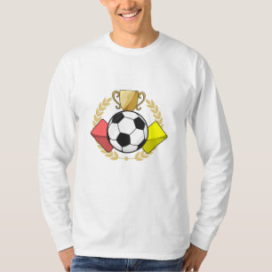 Camiseta Troféu de cartão vermelho e amarelo de futebol
