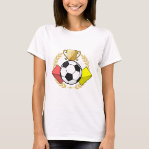 Camiseta Troféu de cartão vermelho e amarelo de futebol