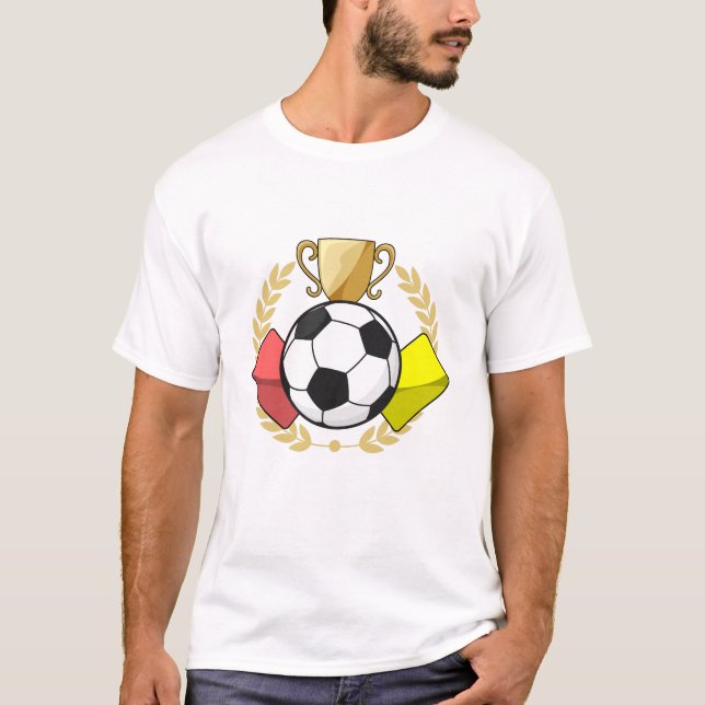 Camiseta Troféu de cartão vermelho e amarelo de futebol (Frente)