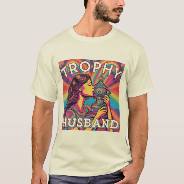 Camiseta Troféu Marido 1 Psicodélico (Frente)