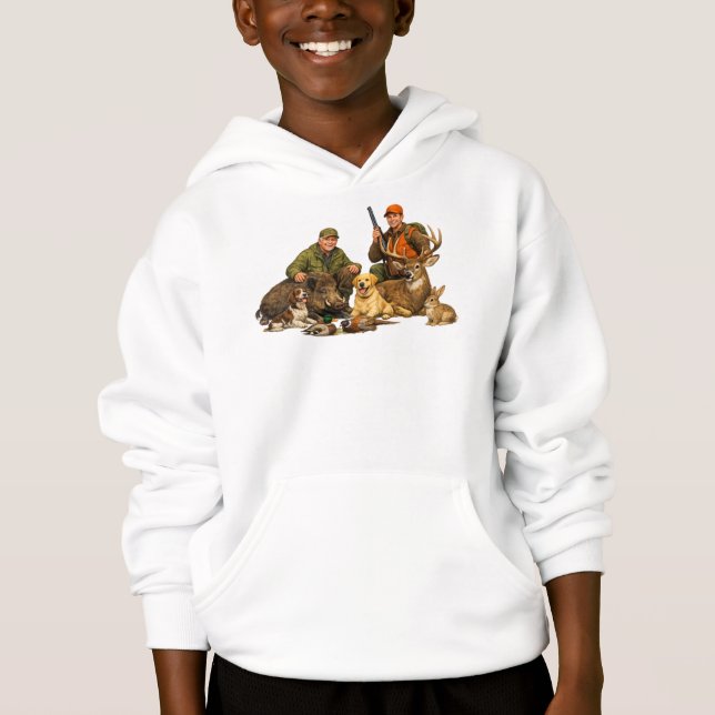 Camiseta Troféus de caça com cães presente para caçador ao  (Frente)