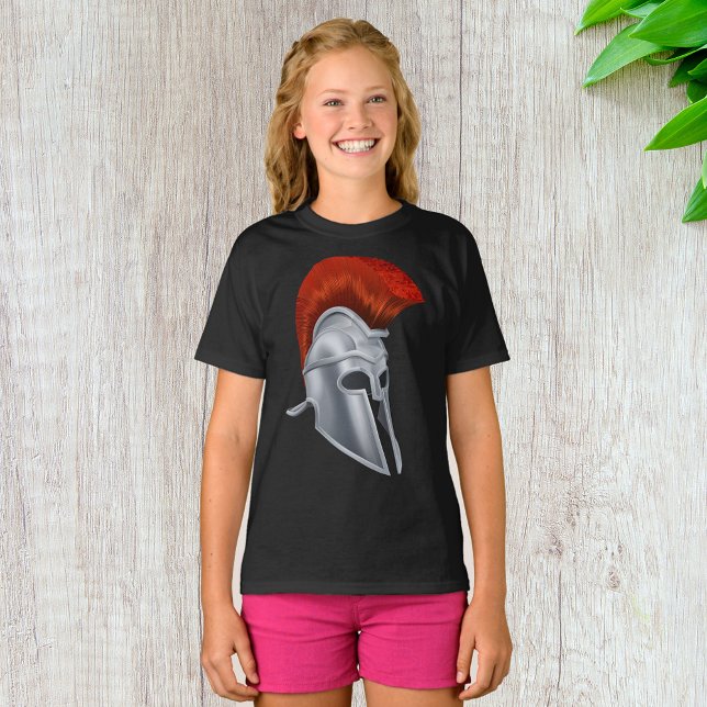 Camiseta Trojan Helmet Girls T Shirt (Criador carregado)