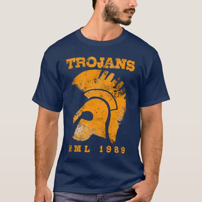 Camiseta Trojan - o T básico dos homens (Frente)