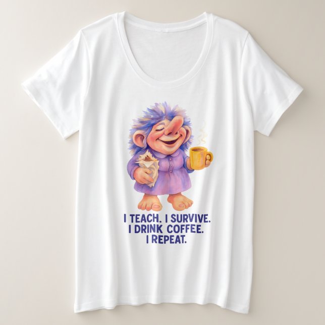 Camiseta Troll De Professores - Ensino Que Sobrevivo Eu Beb (Frente do Design)