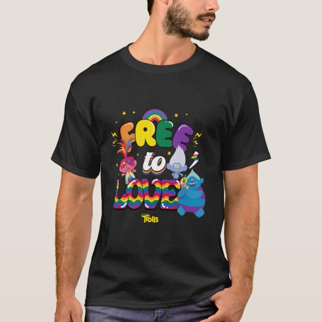 Camiseta Troll Do Dreamworks Gratuitos De Amor (Frente)