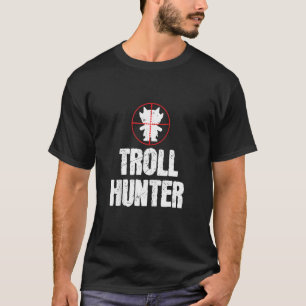 Camiseta Troll Engraçado Caçador Aimitando Amantes de Troll
