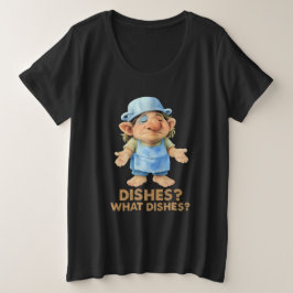 Camiseta Troll Engraçado de Cozinha - Pratos? Que pratos? C