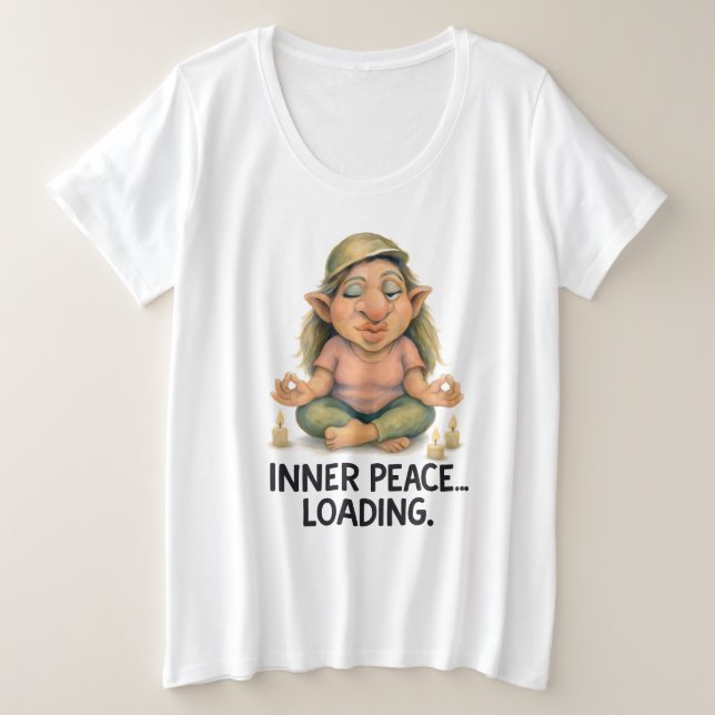 Camiseta Troll Meditativo Engraçado - Citação interna de Ca (Frente do Design)