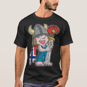 Camiseta Troll Norueguês Bandeira Norge Vintage Distage
