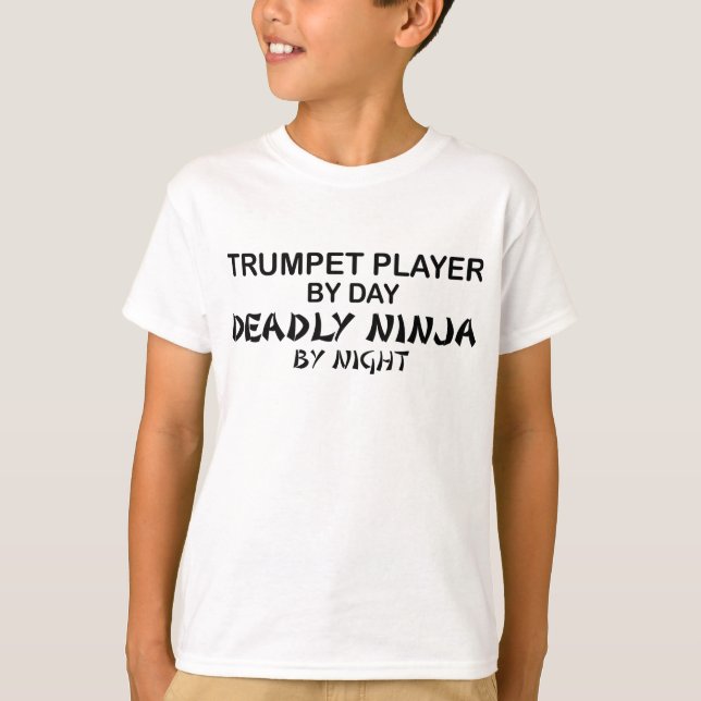 Camiseta Trombeta Ninja mortal em a noite (Frente)