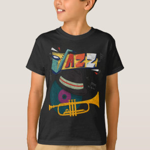 Camiseta Trombetas de Jazz Retro Tocado Divertido Festival 
