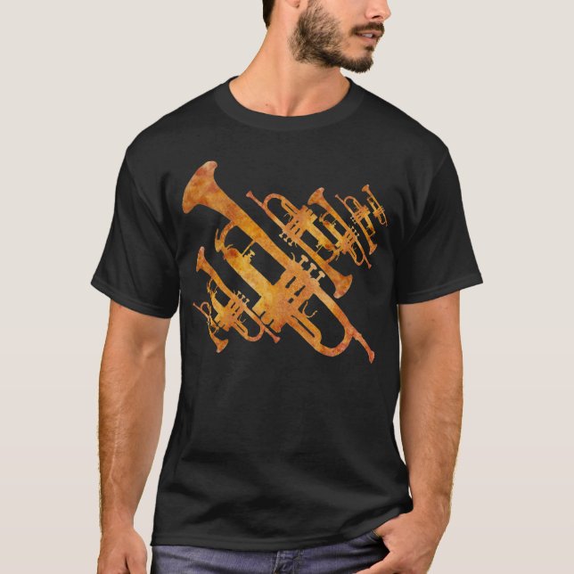 Camiseta Trombetas do fulgor dourado (Frente)