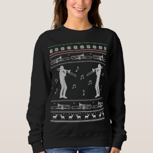 Camiseta Trombone Christmas Engraçado Banda Feia Sweater