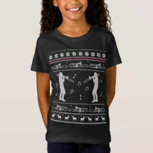 Camiseta Trombone Christmas Engraçado Banda Feia Sweater