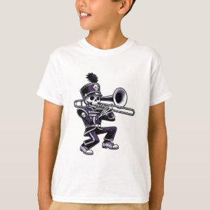 Camiseta Trombone de Banda de Marcha Escolar de Esqueleto H