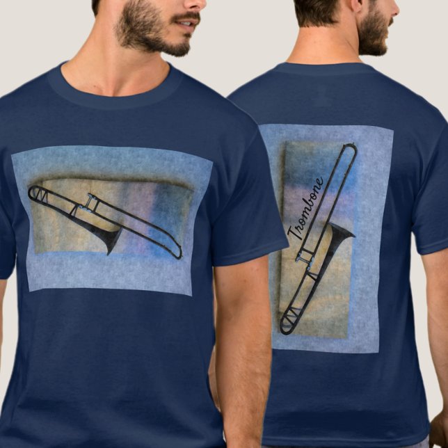 Camiseta Trombone Jazzy Musical Blues (Criador carregado)