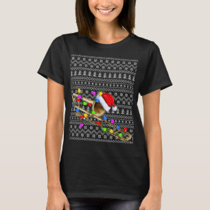 Camiseta Trombone Lighting Xmas Sweater Trombone feio Chris