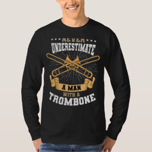 Camiseta Trombone Mucisiano - Homem Trombonista do Instrume