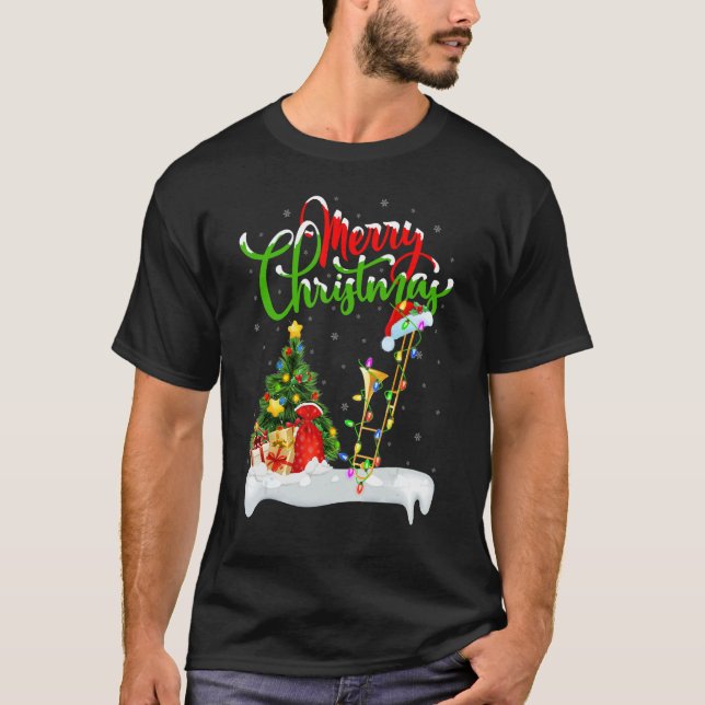 Camiseta Trombone Music   Xmas Decorations Trombone Christm (Frente)