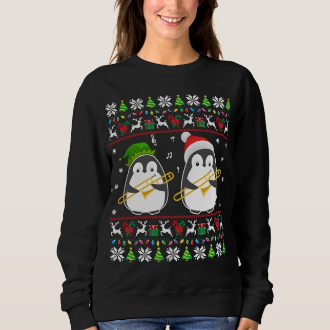 Camiseta Trombone Papais noeis do Elf Doador de Natal Feio  (Frente)