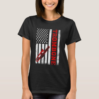 Camiseta Trombone Retro Bandeira Americana Trombone 4 de Ju