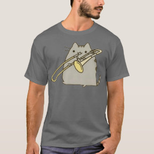 Camiseta Trombone saxofone de gato