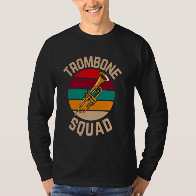 Camiseta Trombone Squad, trombone engraçado (Frente)