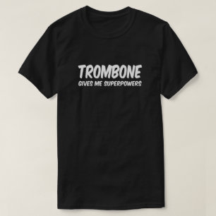 Camiseta Trombone superpote música super-heroica engraçad