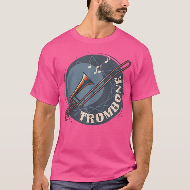 Camiseta Trombone Trombone Ópera Nota Peça Nota Flat Trom (Frente)