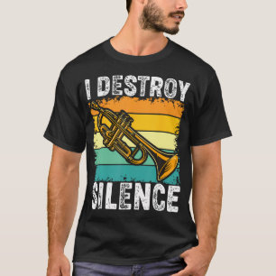 Camiseta Trombone Trombonista Engraçado Eu Destruo o Silênc