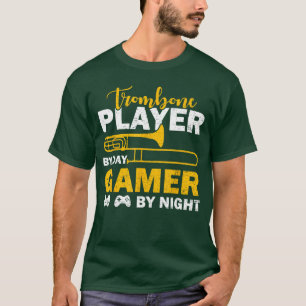 Camiseta Trombonista de Dia Gamer à Noite Funnyromboni