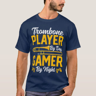 Camiseta Trombonista de Dia Jogador de Video-games à NoiteT
