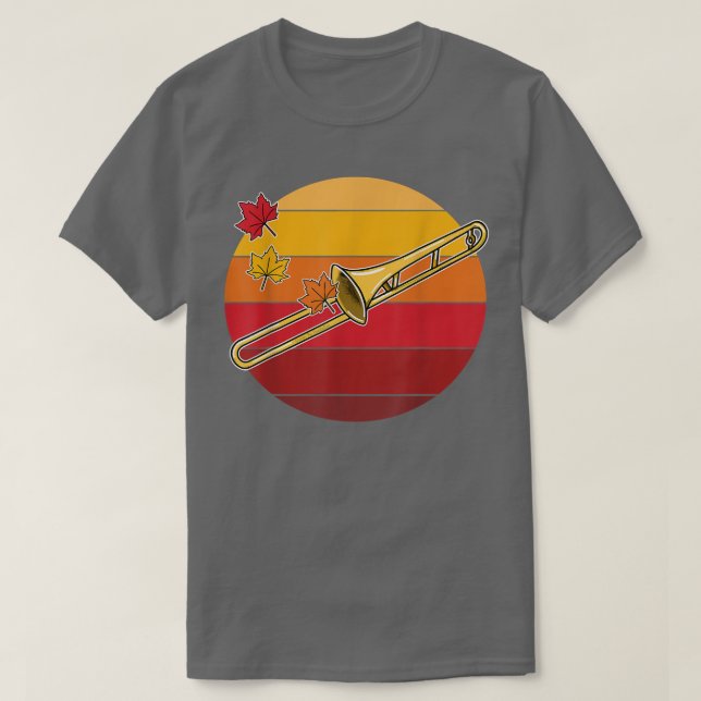 Camiseta Trombonista de queda de trombone outono Brass de A (Frente do Design)