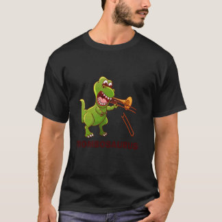 Camiseta Trombosaurus Dinossauro Engraçado Tocador de Tromb