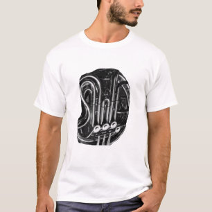 Camiseta Trompa francesa que conduz o design preto e branco