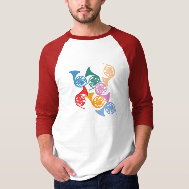 Camiseta Trompas Francesas Coloridas (Frente)