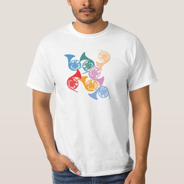 Camiseta Trompas Francesas Coloridas (Frente)