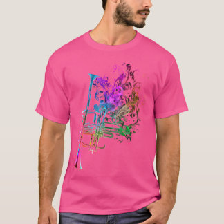 Camiseta Trompete Colorida Músico Trompete para Presente