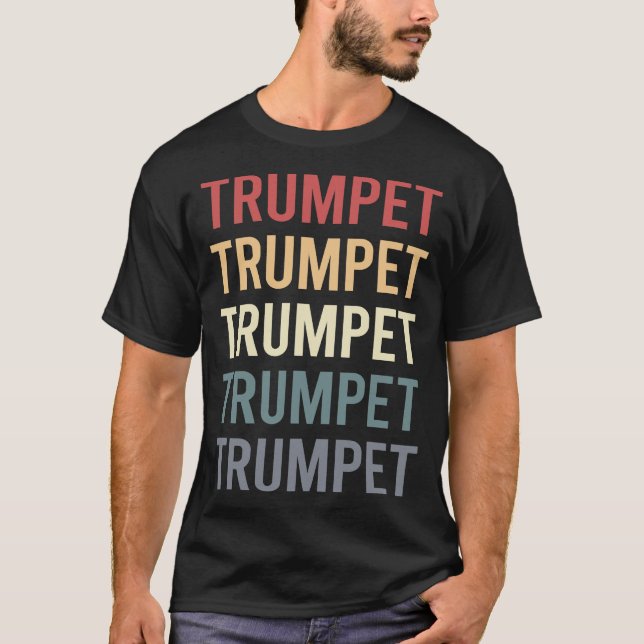 Camiseta Trompete de Texto Retro (Frente)