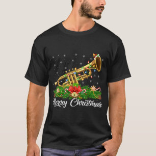 Camiseta Trompete Music Lover Matando Santa Hat Trumpet Chr