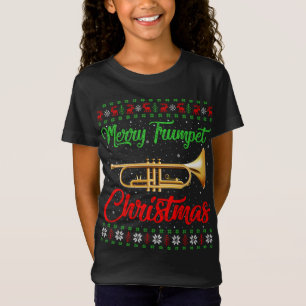 Camiseta Trompete Music Lover Xmas Gift Ugly Trumpet Natal