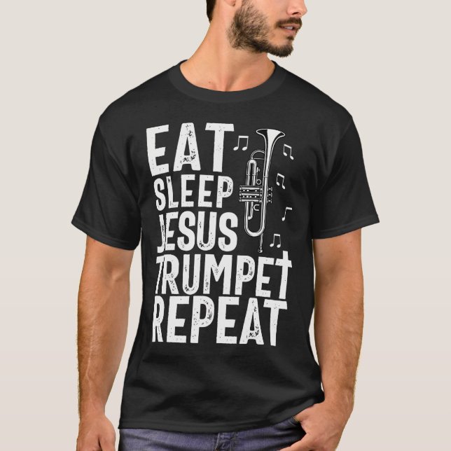 Camiseta Trompetista Cristão Música Adoração Diversão Tromp (Frente)